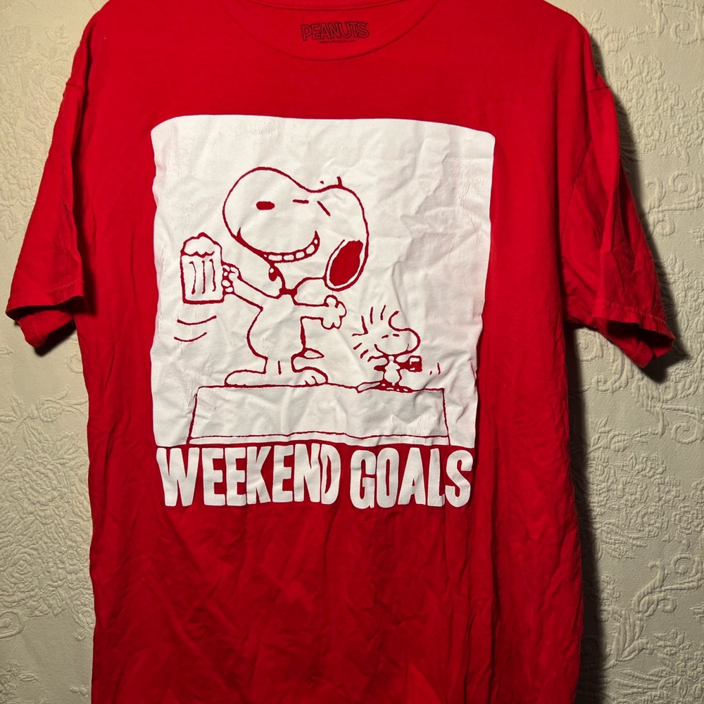 Peanuts Red Snoopy Weekend Goals T-Shirt